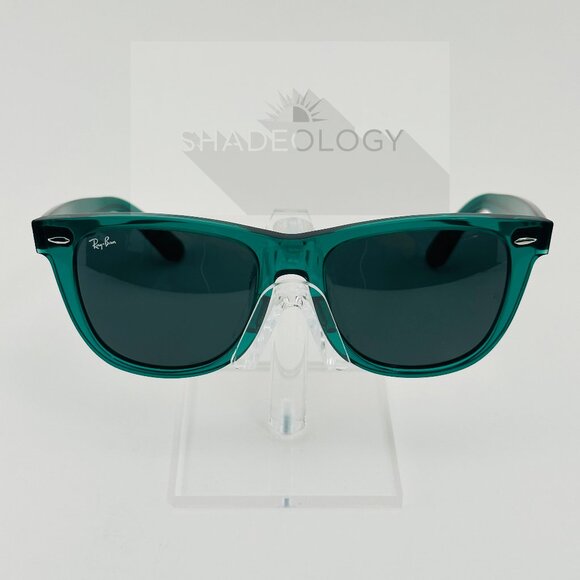 Ray-Ban Sunglasses RB2140 6615B1 WAYFARER Transparent Green w/ Gray Glass Lens - Picture 2 of 9